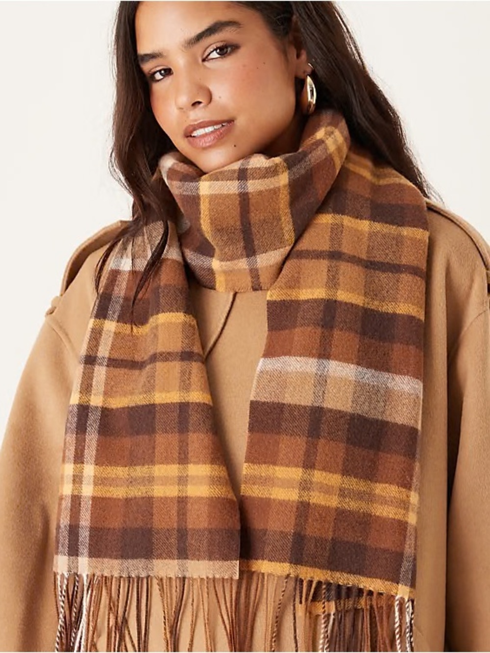 Mango Woolen Check Scarf